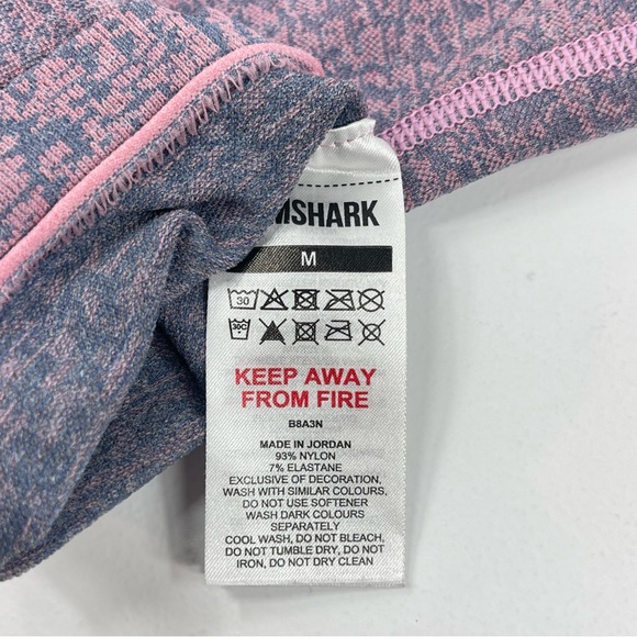 GYMSHARK Women's Pink Gray Workout Leggings Training Athletic Size Medium - Picture 4 of 7